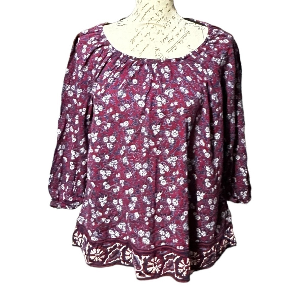 Chaps Floral Blouse Size Small